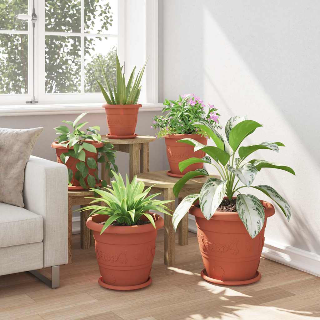 vidaXL Στρογγυλός Δίσκος Λουλουδιών 24 pcs Κεραμιδί Ø 14 x 2 εκ