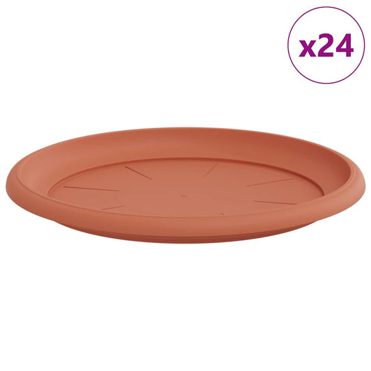 vidaXL Στρογγυλός Δίσκος Λουλουδιών 24 pcs Κεραμιδί Ø 27 x 2,5 εκ