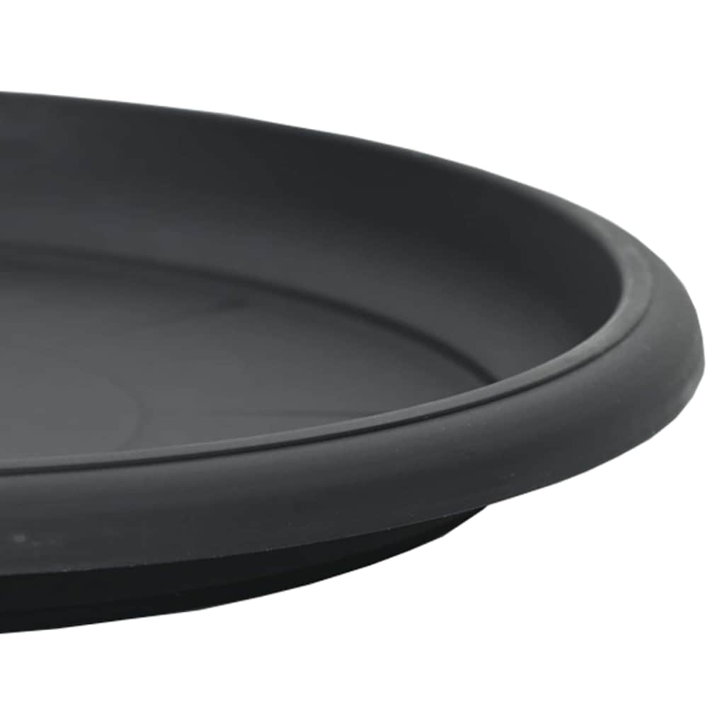 vidaXL Στρογγυλός Δίσκος Λουλουδιών 24 pcs Μαύρο Ø 21,5 x 2,5 εκ