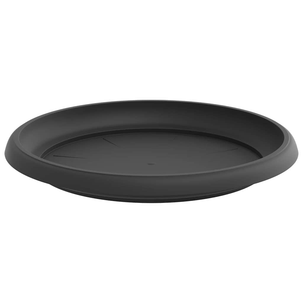 vidaXL Στρογγυλός Δίσκος Λουλουδιών 24 pcs Μαύρο Ø 21,5 x 2,5 εκ