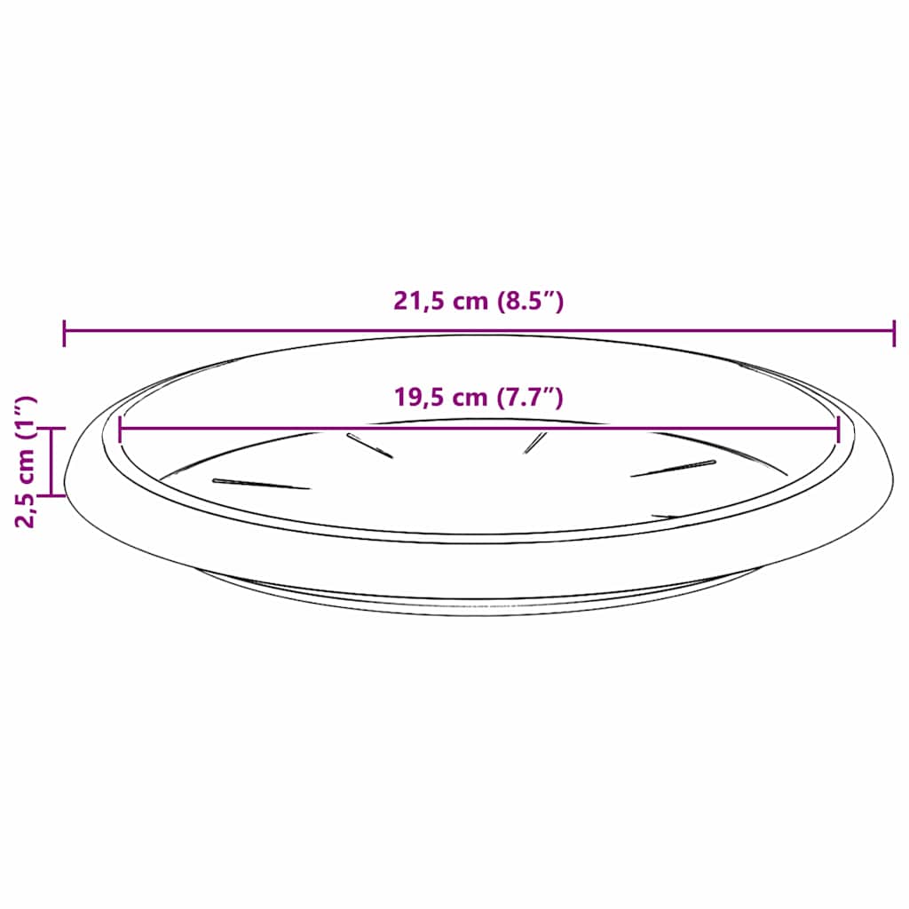vidaXL Στρογγυλός Δίσκος Λουλουδιών 24 pcs Μαύρο Ø 21,5 x 2,5 εκ