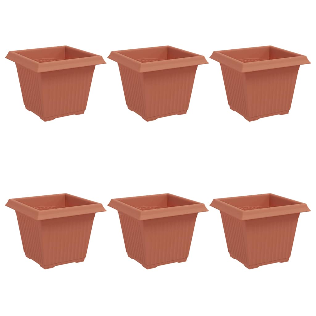 vidaXL Τετράγωνη Γλάστρα για Λουλούδια 6 pcs Κεραμιδί 20 x 20 x 16 εκ