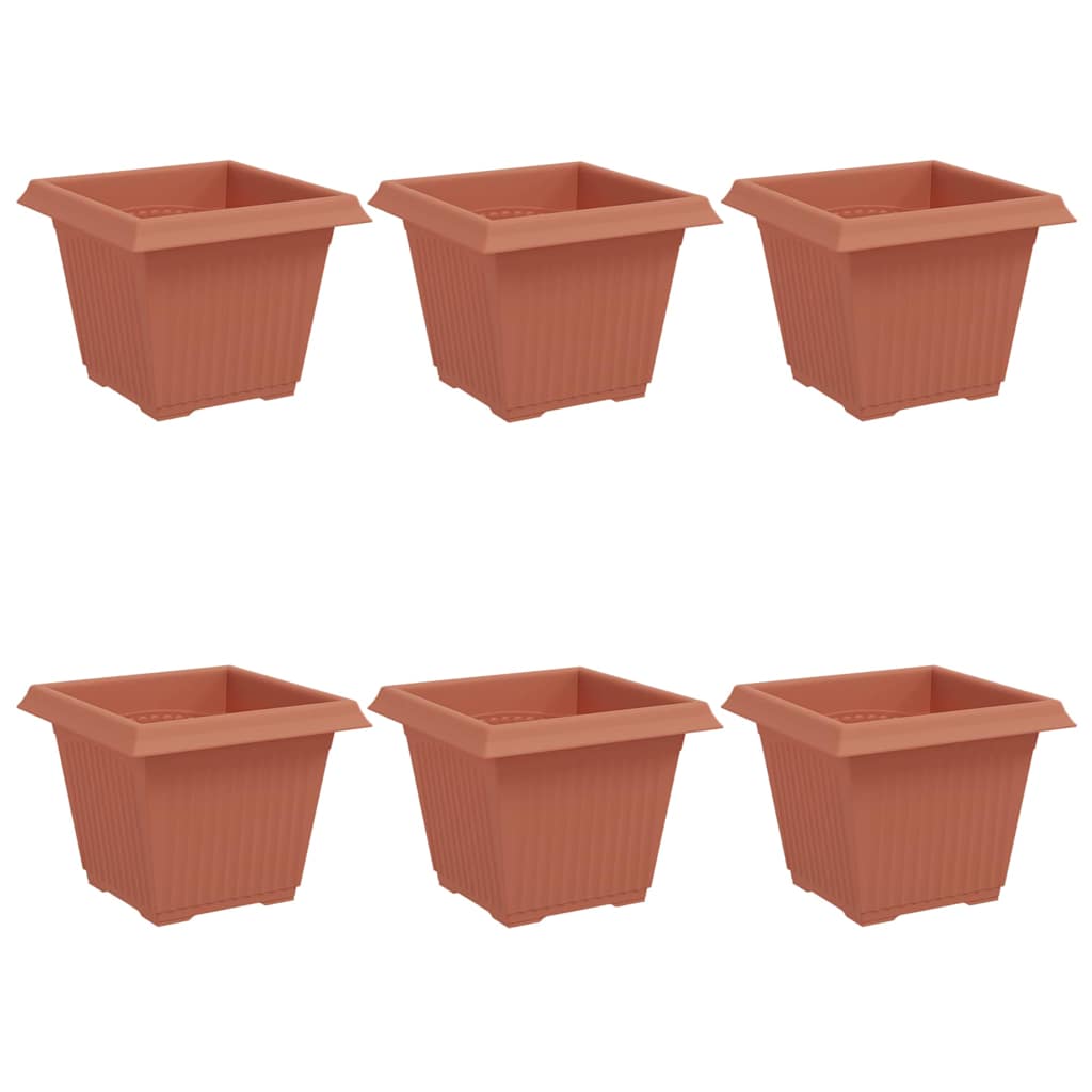 vidaXL Τετράγωνη Γλάστρα για Λουλούδια 6 pcs Κεραμιδί 33 x 33 x 26 εκ