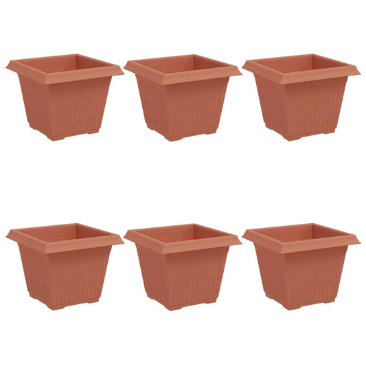 vidaXL Τετράγωνη Γλάστρα για Λουλούδια 6 pcs Κεραμιδί 33 x 33 x 26 εκ
