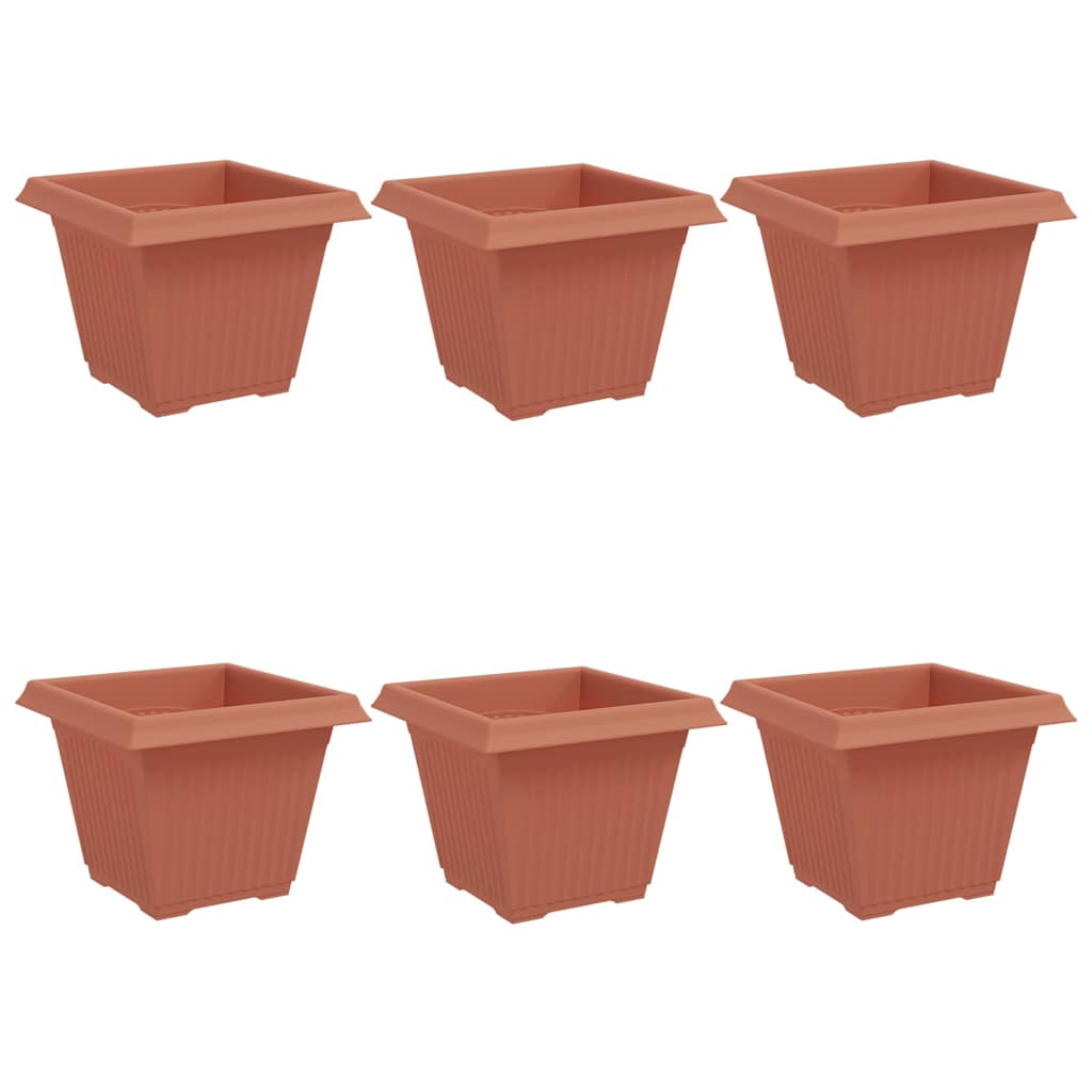vidaXL Τετράγωνη Γλάστρα για Λουλούδια 6 pcs Κεραμιδί 38 x 38 x 30 εκ
