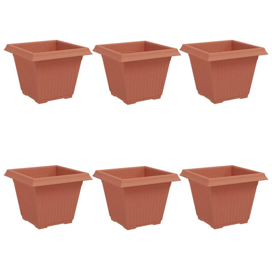 vidaXL Τετράγωνη Γλάστρα για Λουλούδια 6 pcs Κεραμιδί 38 x 38 x 30 εκ