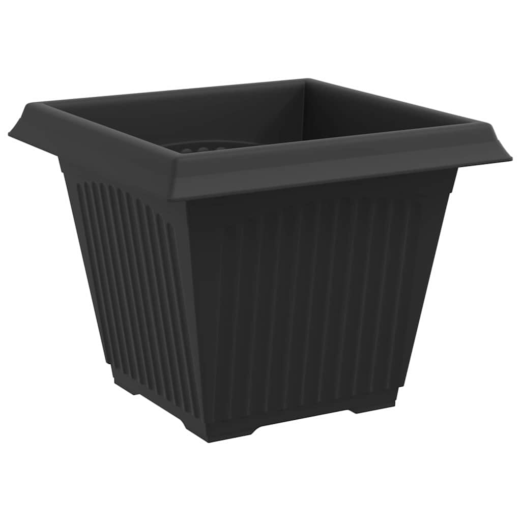 vidaXL Τετράγωνη Γλάστρα για Λουλούδια 6 pcs Μαύρο 38 x 38 x 30 εκ