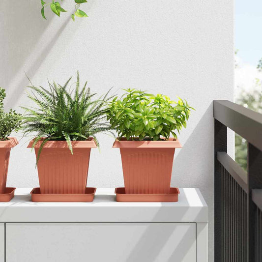vidaXL Τετράγωνη Γλάστρα για Λουλούδια 24 pcs Κεραμιδί 16 x 16 x 14 εκ