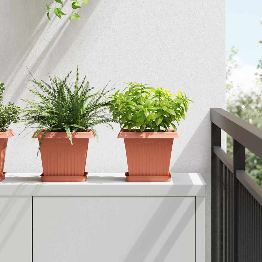 vidaXL Τετράγωνη Γλάστρα για Λουλούδια 24 pcs Κεραμιδί 20 x 20 x 16 εκ