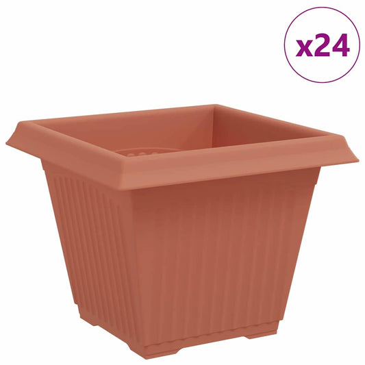 vidaXL Τετράγωνη Γλάστρα για Λουλούδια 24 pcs Κεραμιδί 38 x 38 x 30 εκ