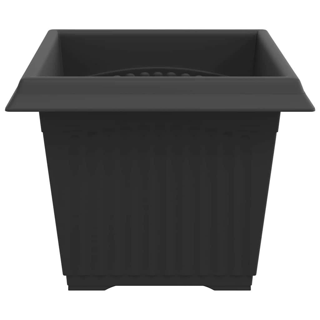 vidaXL Τετράγωνη Γλάστρα για Λουλούδια 24 pcs Μαύρο 23 x 23 x 17,5 εκ