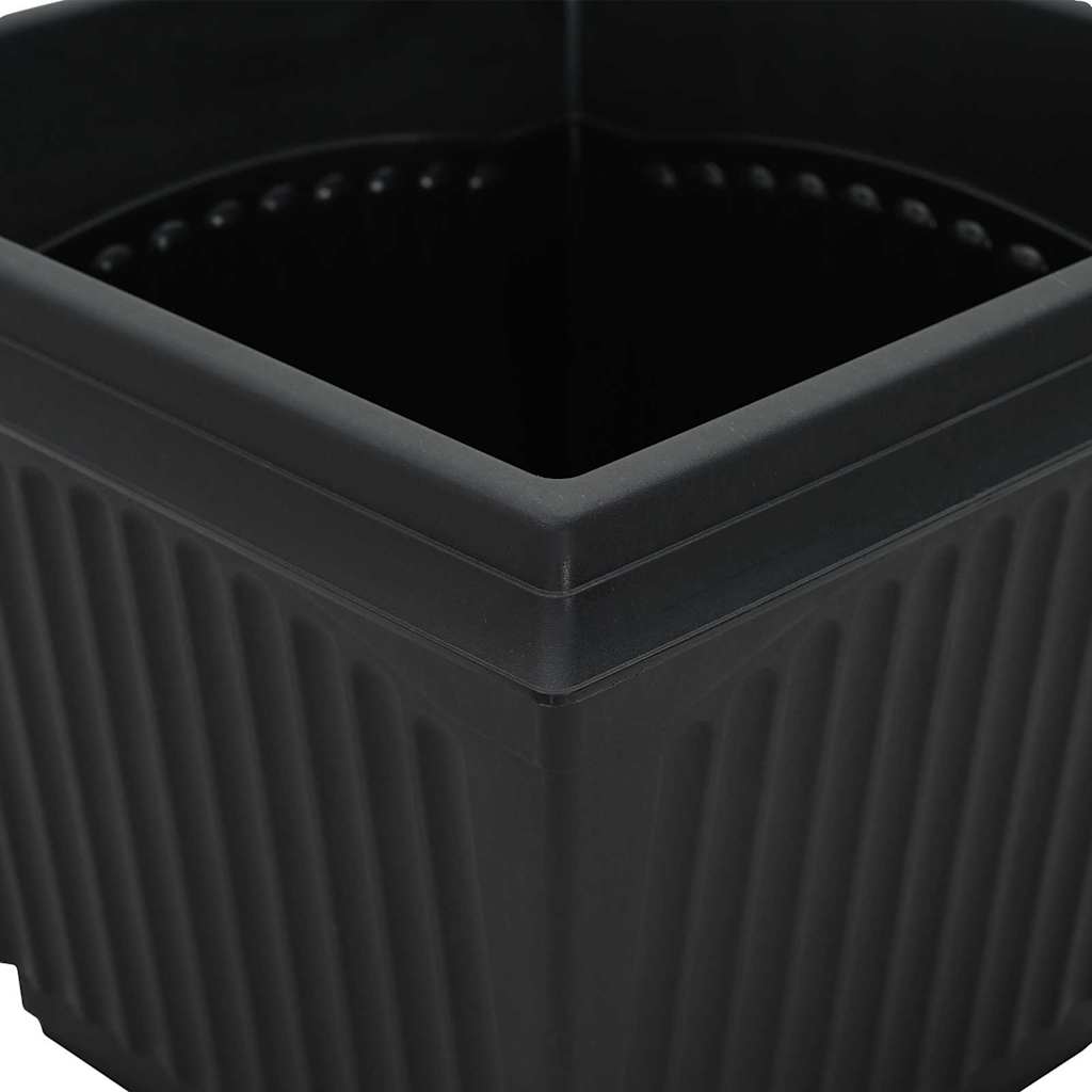 vidaXL Τετράγωνη Γλάστρα για Λουλούδια 24 pcs Μαύρο Πλαστικό