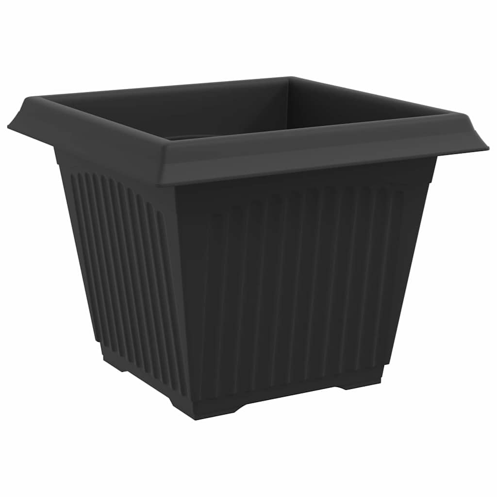 vidaXL Τετράγωνη Γλάστρα για Λουλούδια 24 pcs Μαύρο Πλαστικό