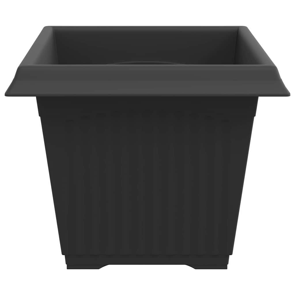 vidaXL Τετράγωνη Γλάστρα για Λουλούδια 24 pcs Μαύρο Πλαστικό