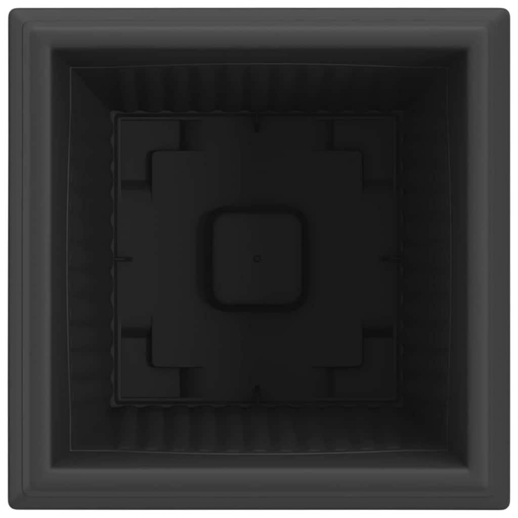vidaXL Τετράγωνη Γλάστρα για Λουλούδια 24 pcs Μαύρο 43 x 43 x 33.5 εκ
