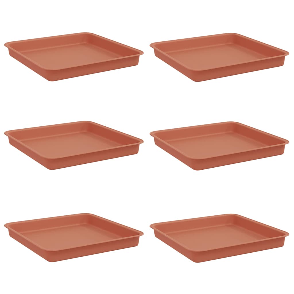 vidaXL Τετραγωνικός Δίσκος Λουλουδιών 6 pcs Κεραμιδί 18 x 18 x 2 εκ.