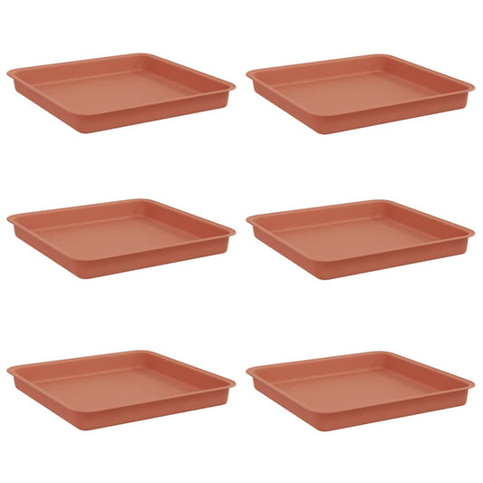 vidaXL Τετραγωνικός Δίσκος Λουλουδιών 6 pcs Κεραμιδί 18 x 18 x 2 εκ.