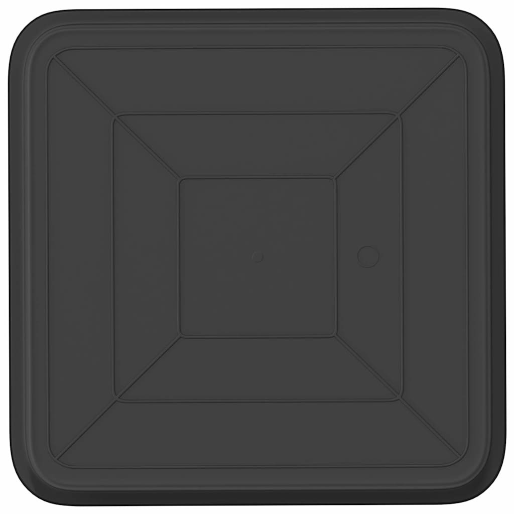 vidaXL Τετραγωνικός Δίσκος Λουλουδιών 6 pcs Μαύρο 36 x 36 x 2.5 εκ.