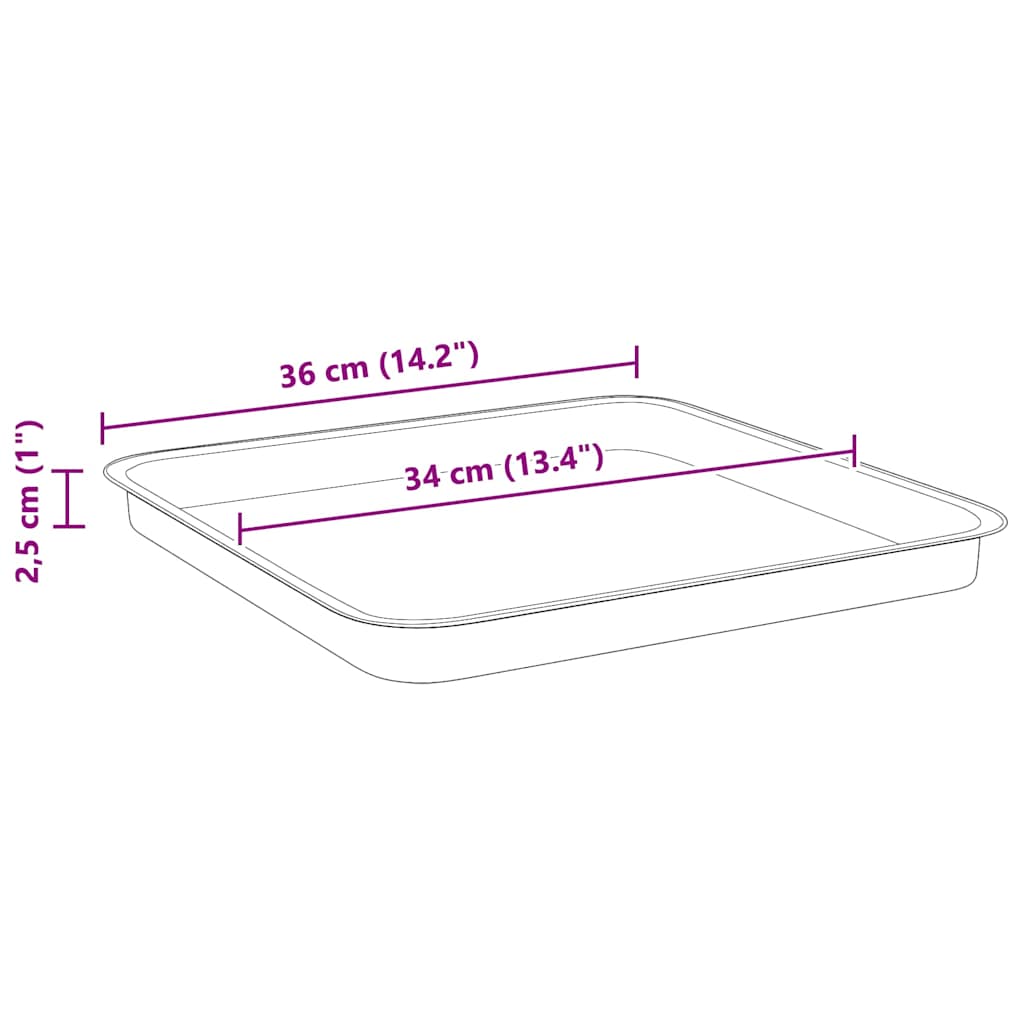 vidaXL Τετραγωνικός Δίσκος Λουλουδιών 6 pcs Μαύρο 36 x 36 x 2.5 εκ.