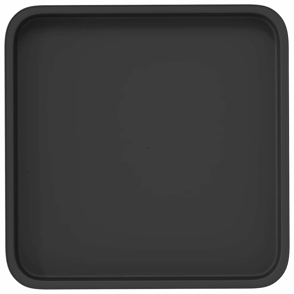 vidaXL Τετραγωνικός Δίσκος Λουλουδιών 6 pcs Μαύρο 36 x 36 x 2.5 εκ.