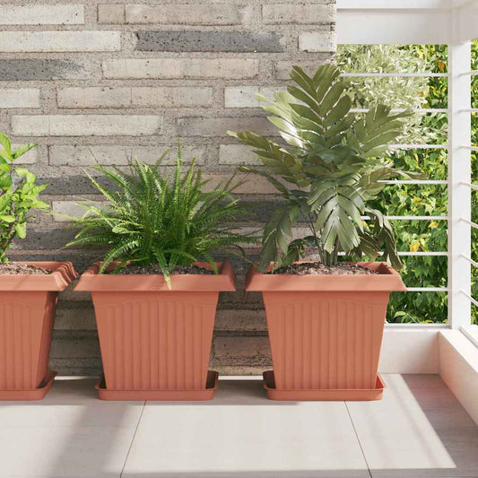 vidaXL Τετραγωνικός Δίσκος Λουλουδιών 24 pcs Κεραμιδί Πλαστικό
