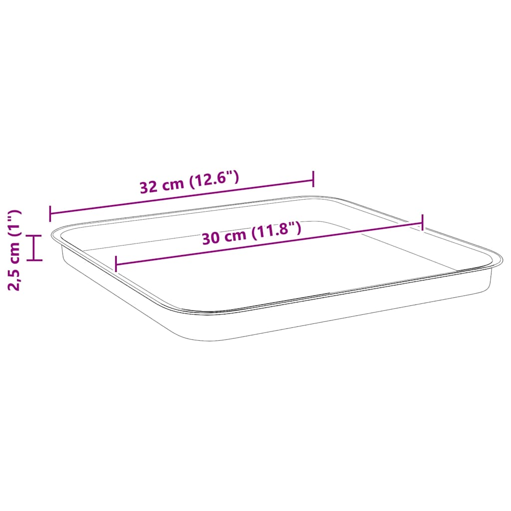 vidaXL Τετραγωνικός Δίσκος Λουλουδιών 24 pcs Μαύρο 32 x 32 x 2,5 εκ.