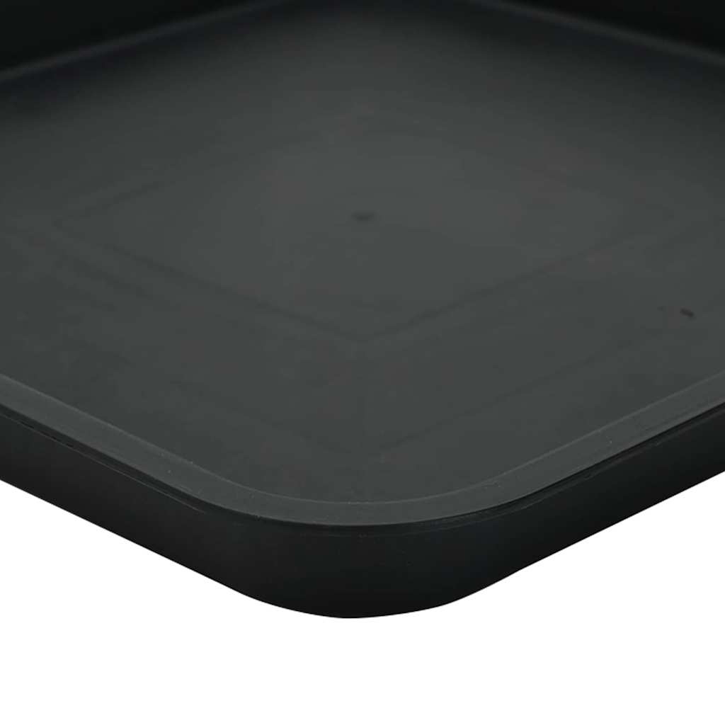 vidaXL Τετραγωνικός Δίσκος Λουλουδιών 24 pcs Μαύρο 36 x 36 x 2.5 εκ.