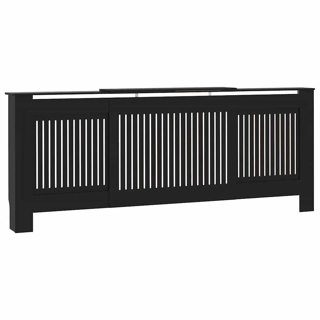 vidaXL Καπάκι Καλοριφέρ 2 τμχ. Μαύρο 205 x 20,5 x 81,5 εκ.