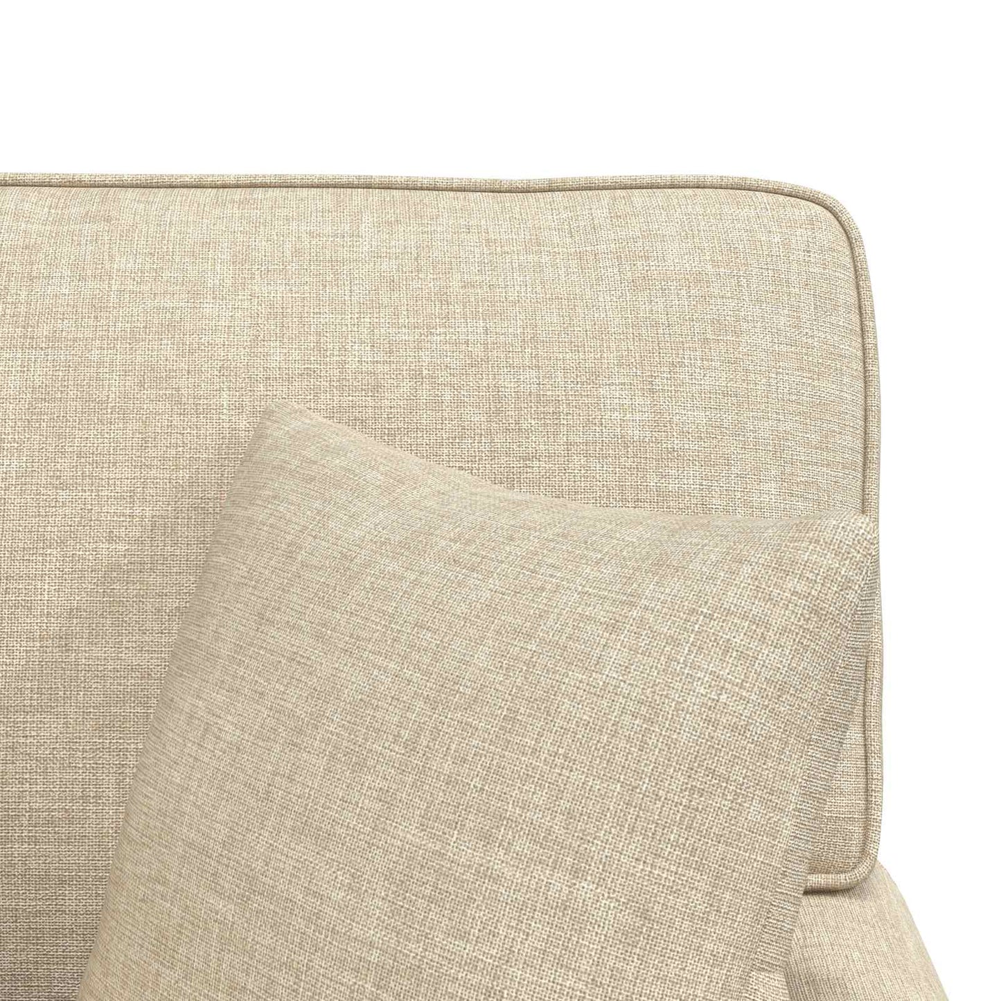 vidaXL Τσέιζ Λαζού με Φούστα με μαξιλάρι με μαξιλάρι 3 pcs Κρεμ ύφασμα