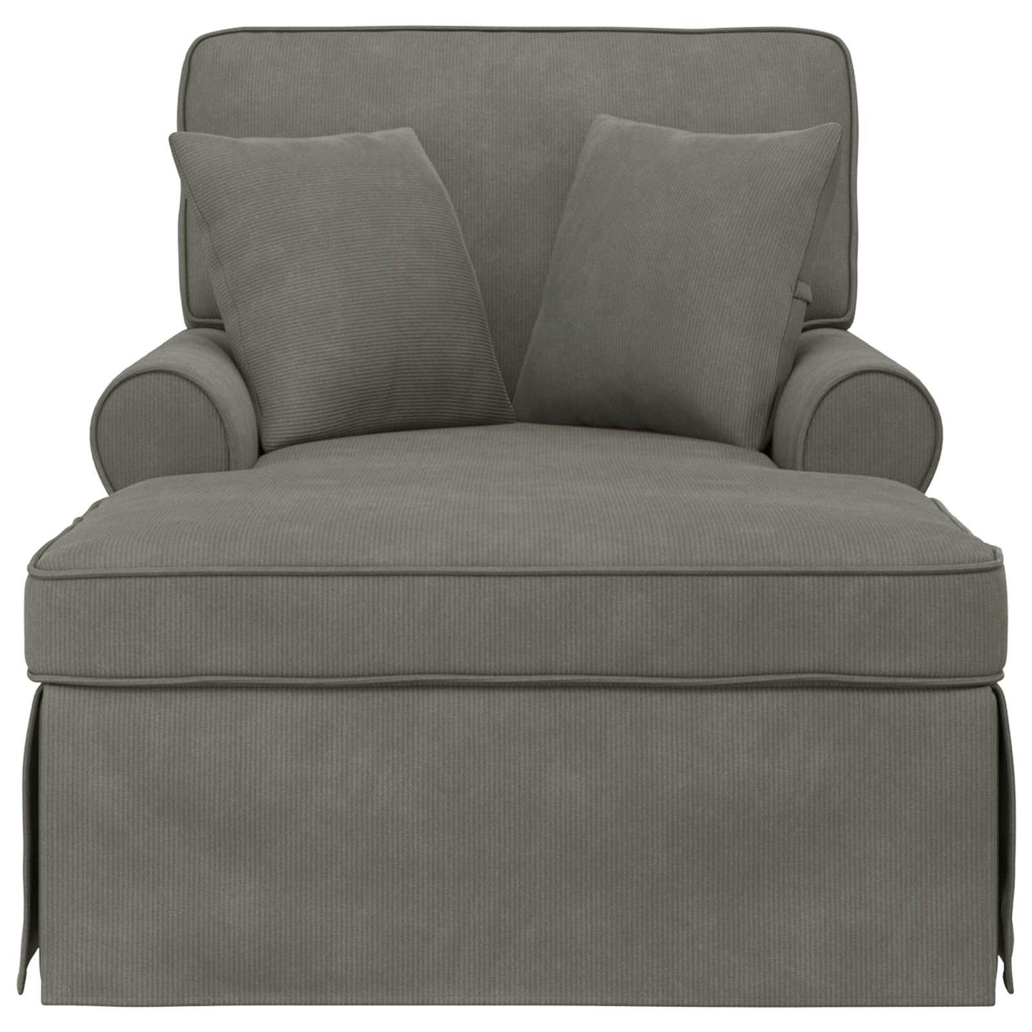 vidaXL Τσέιζ Λαζού με Φούστα 3 pcs Ανοιχτό γκρι Υφασμάτινο Κορντουρά