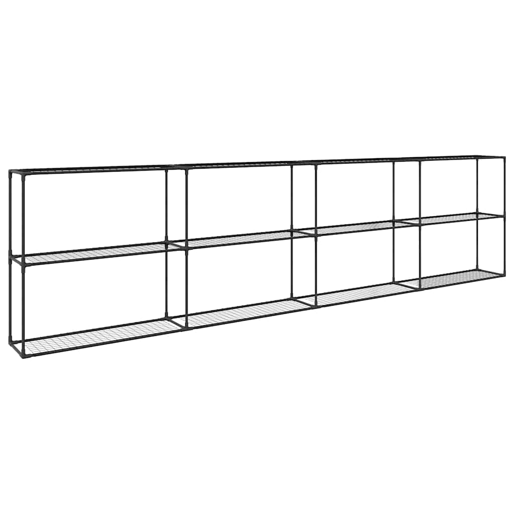 vidaXL Ράφι φυτών 3 επιπέδων Μαύρο 400 x 32 x 104 εκ. Ατσάλι