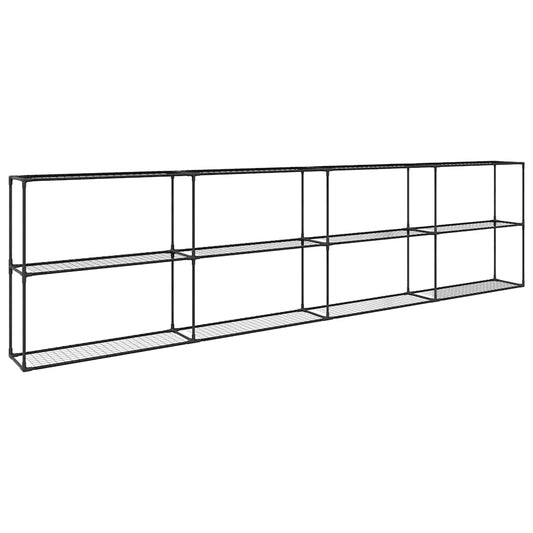 vidaXL Ράφι φυτών 3 επιπέδων Μαύρο 400 x 32 x 104 εκ. Ατσάλι