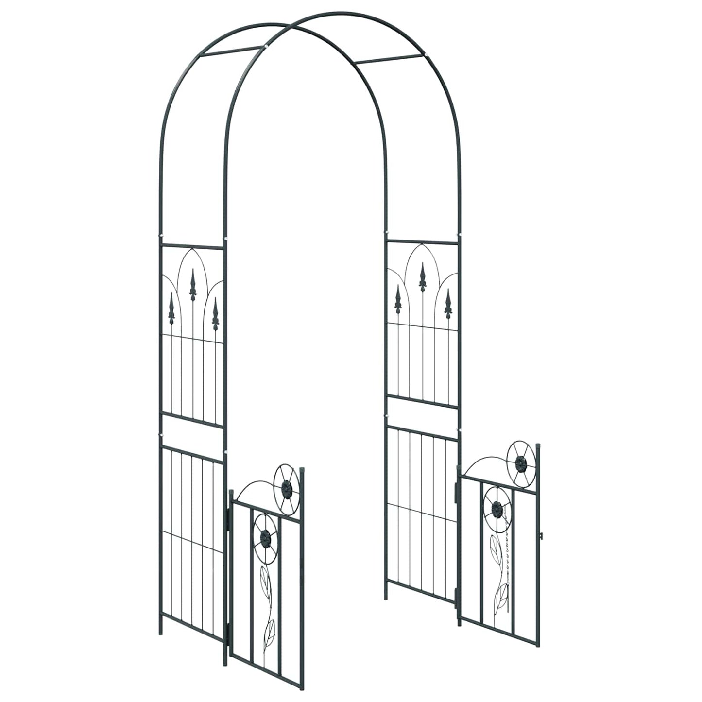 vidaXL Κήπος Αψίδα Μονόχρωμο Μαύρο 102 x 50 x 218 εκ.