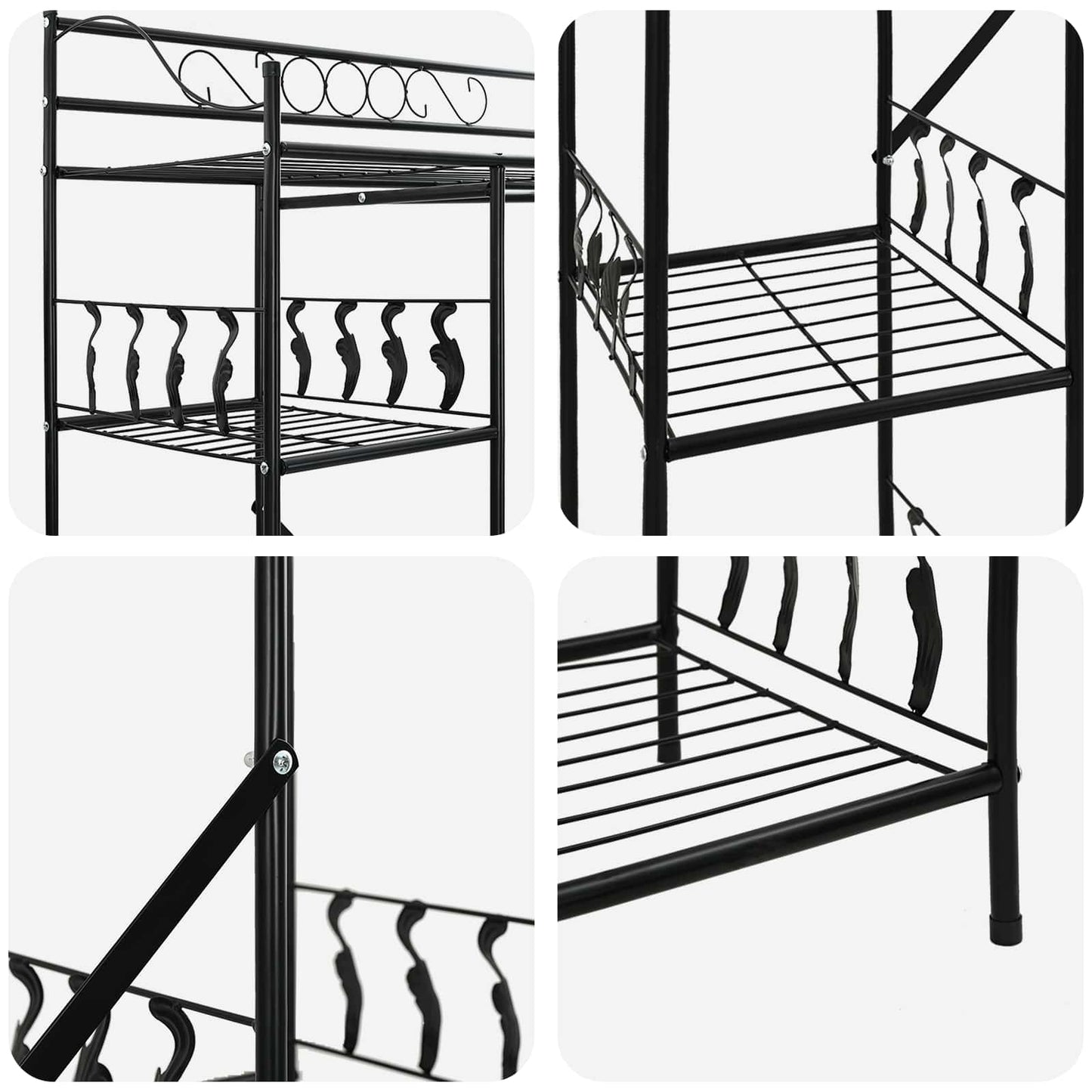 vidaXL Ανοιχτή Ντουλάπα με ράφι Μαύρο 100 x 43 x 188 εκ. Ατσάλι