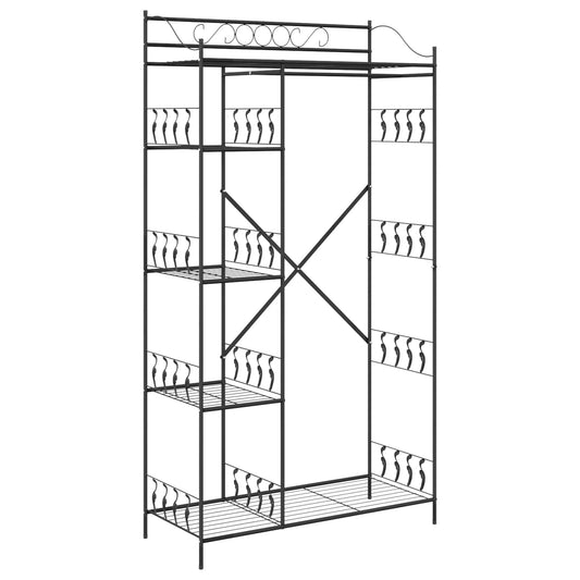 vidaXL Ανοιχτή Ντουλάπα με ράφι Μαύρο 101 x 43 x 188 εκ. Ατσάλι