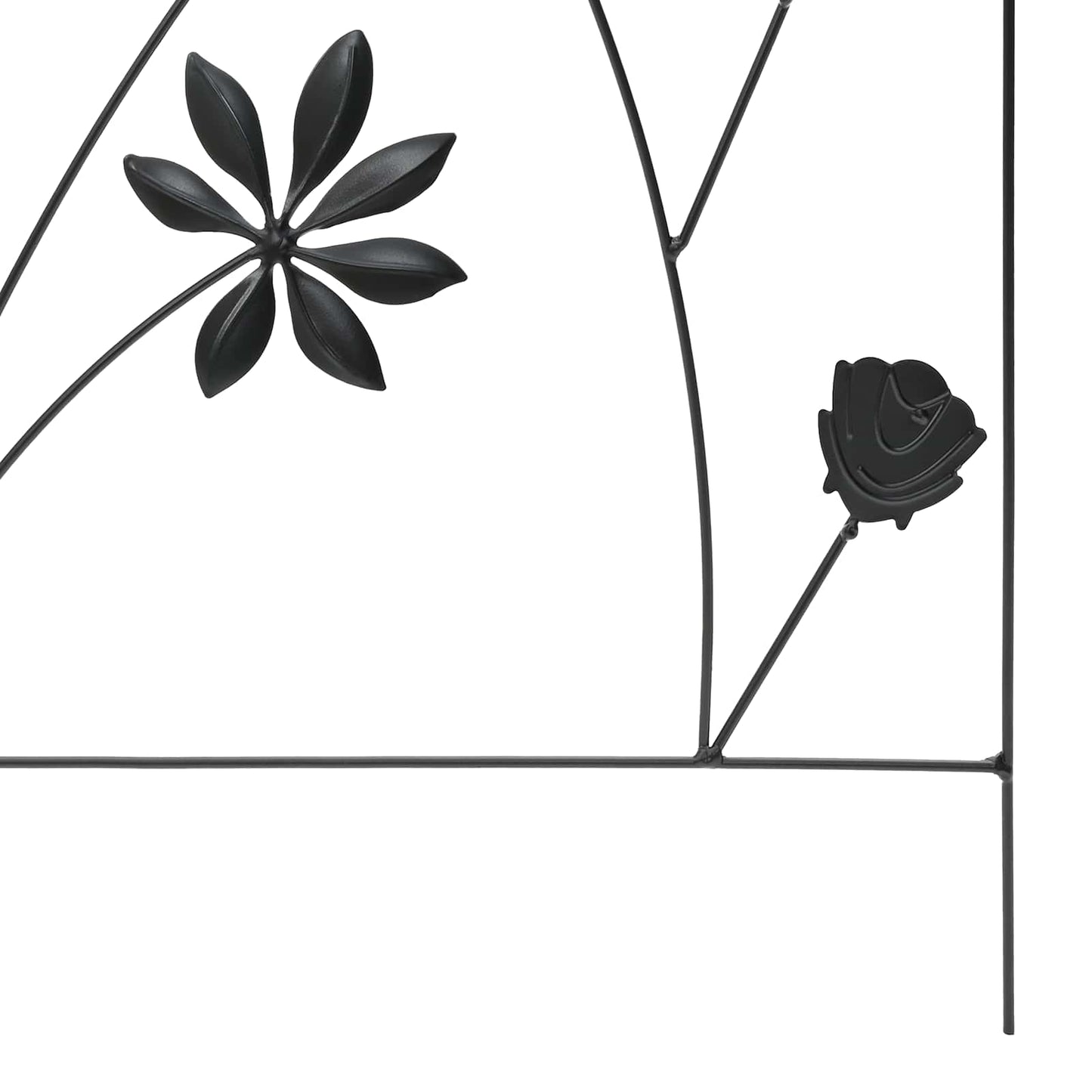 vidaXL Φράχτης Κήπου 3 pcs Μαύρο 112 x 40 εκ Ατσάλι