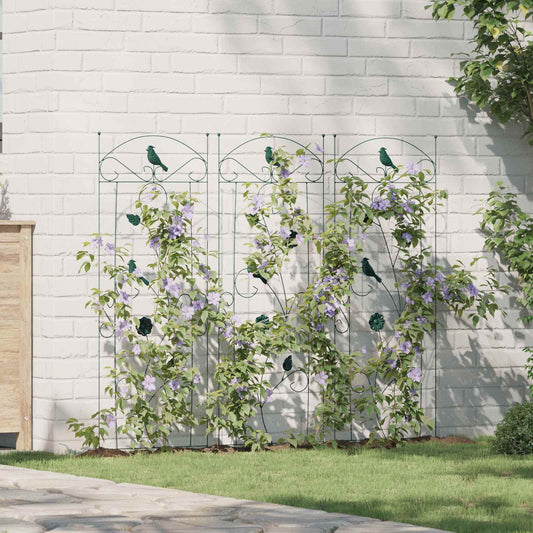 vidaXL Φράχτης Κήπου 3 pcs Πράσινο 110 x 40 cm Ατσάλι