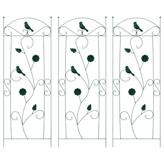 vidaXL Φράχτης Κήπου 3 pcs Πράσινο 110 x 40 cm Ατσάλι