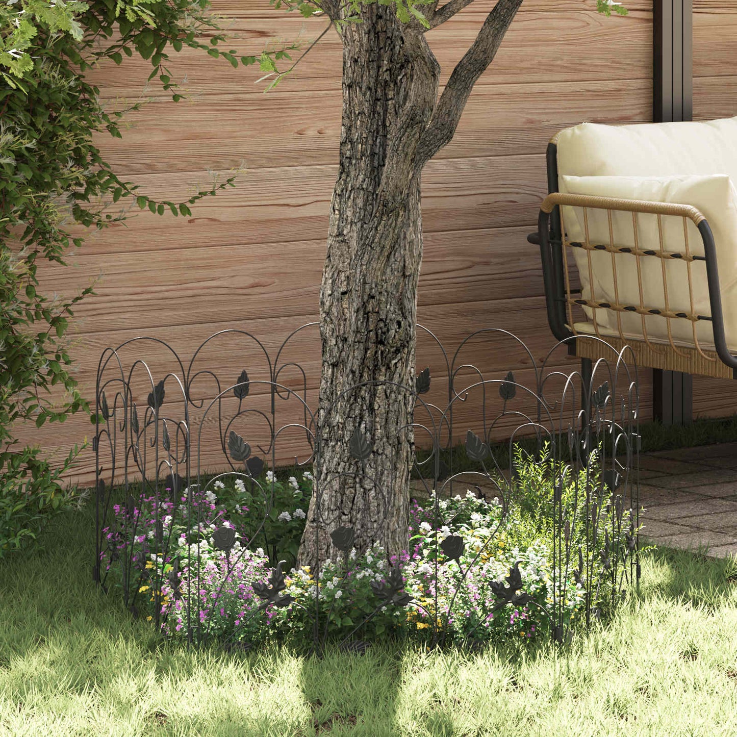 vidaXL Φράχτης Κήπου Καφασωτά Μαύρο 307 x 54,5 x 0,3 εκ