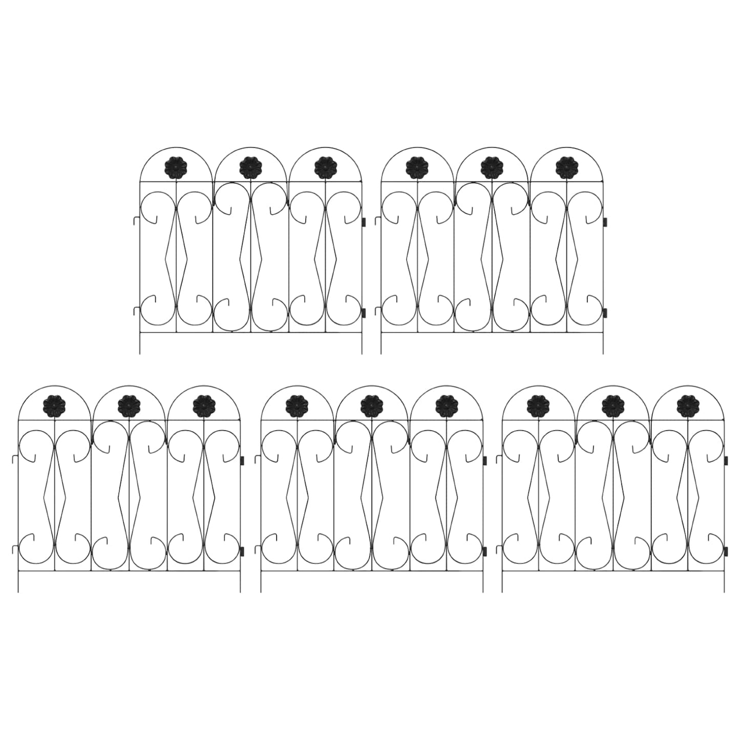 vidaXL Φράχτης Κήπου Καφασωτά Μαύρο 305,5 x 55,5 x 0,3 εκ