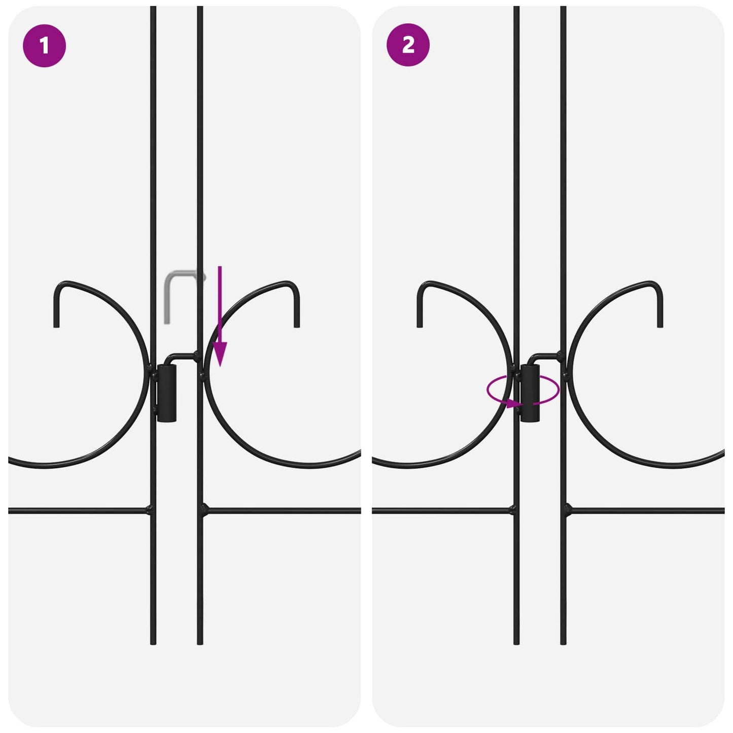 vidaXL Φράχτης Κήπου Καφασωτά Μαύρο 305,5 x 55,5 x 0,3 εκ