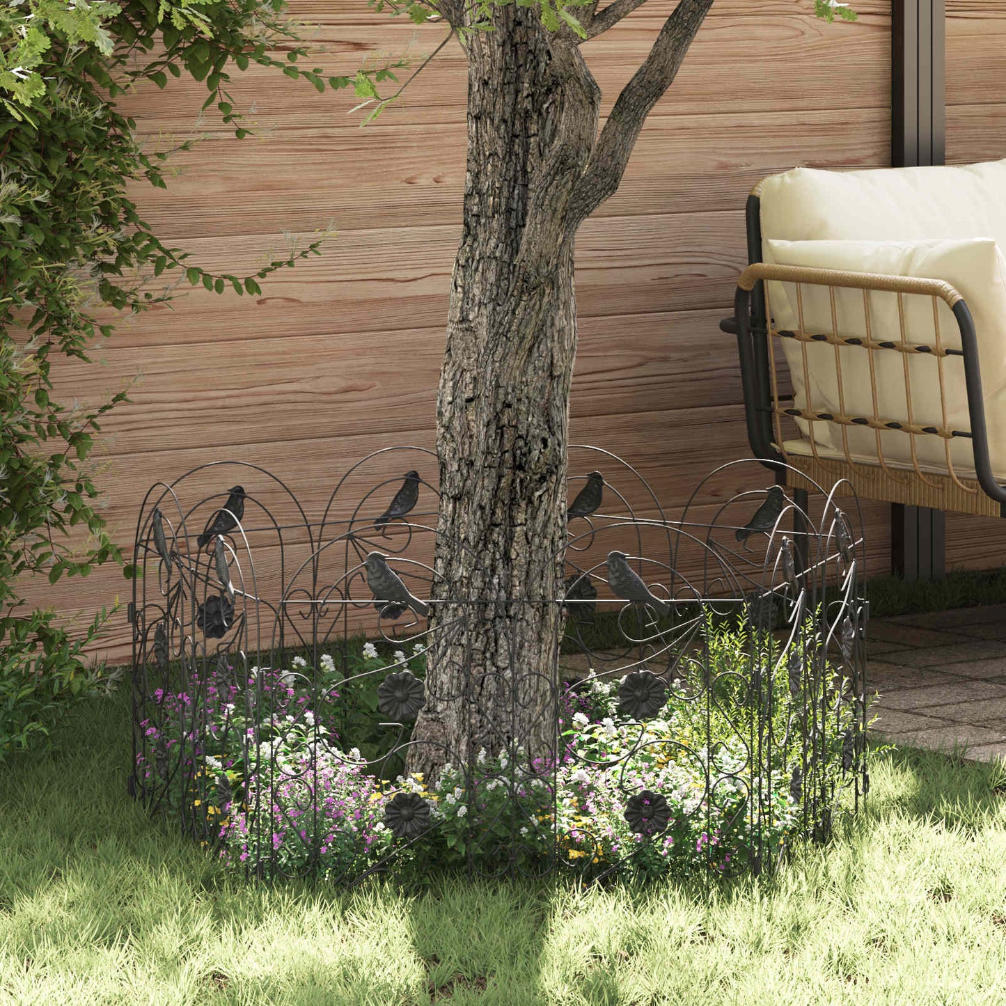 vidaXL Φράχτης Κήπου Καφασωτά Μαύρο 308,5 x 54,5 x 0,3 εκ