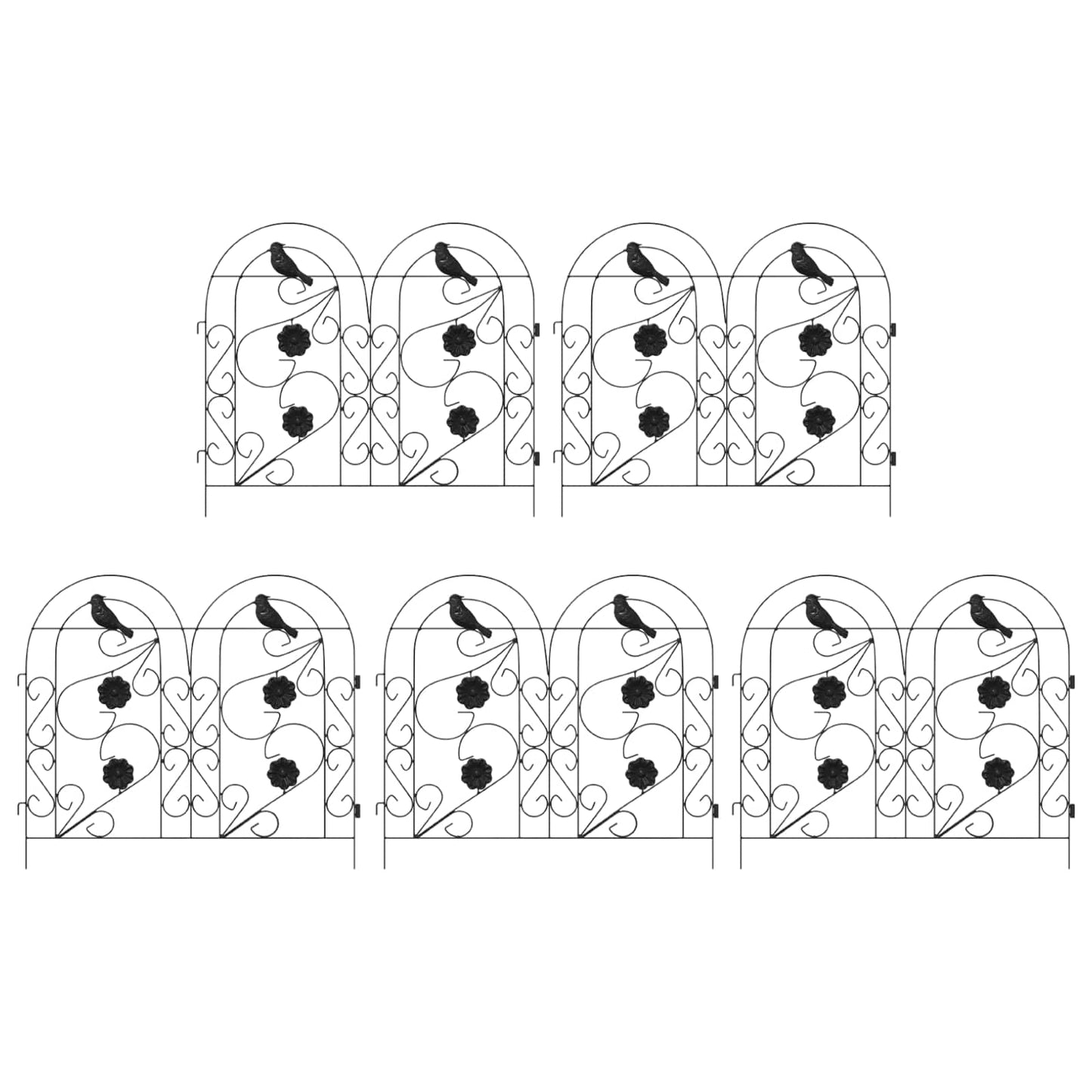 vidaXL Φράχτης Κήπου Καφασωτά Μαύρο 308,5 x 54,5 x 0,3 εκ