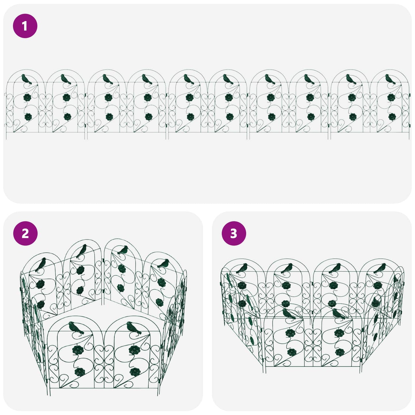 vidaXL Φράχτης Κήπου Καφασωτά Πράσινο 308,5 x 54,5 x 0,3 εκ