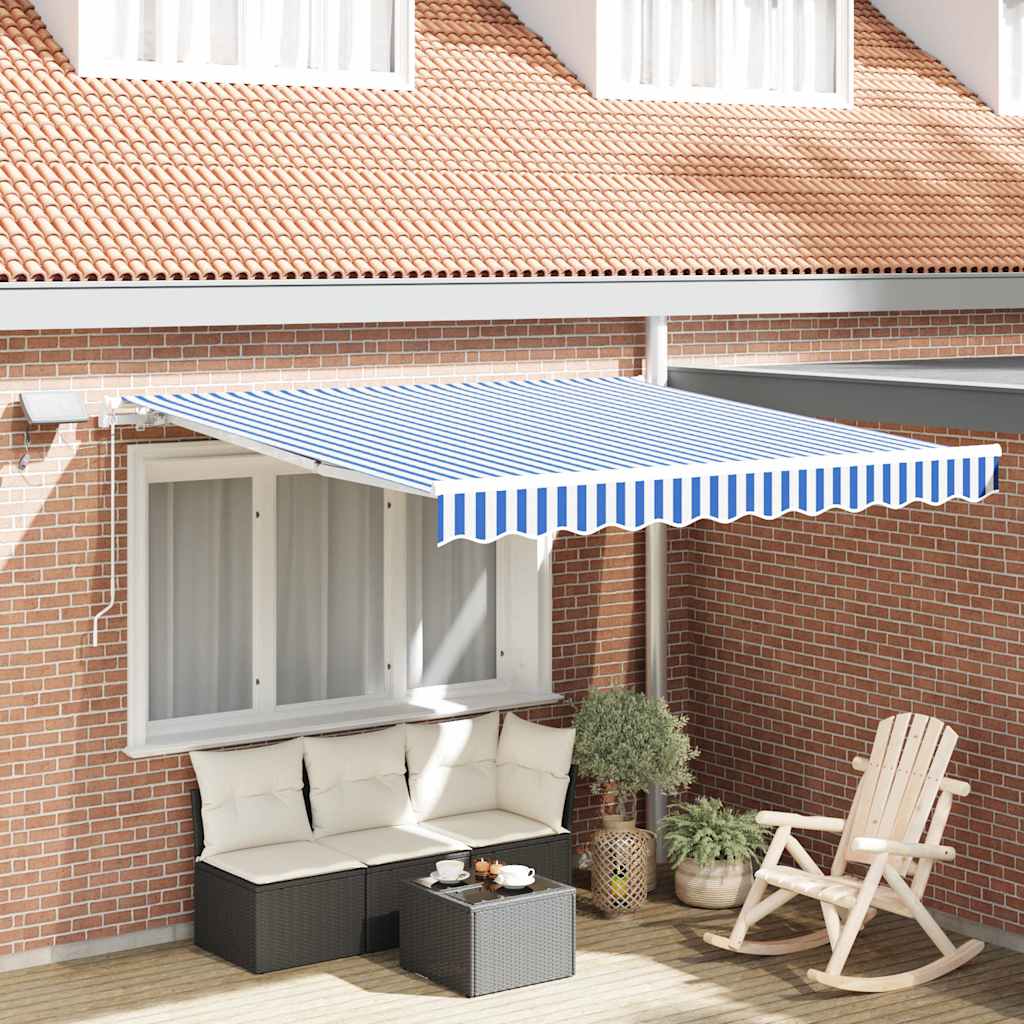 vidaXL Σκηνίτσα Αναδιπλούμενη Μπλε και άσπρο 350 x 250 εκ