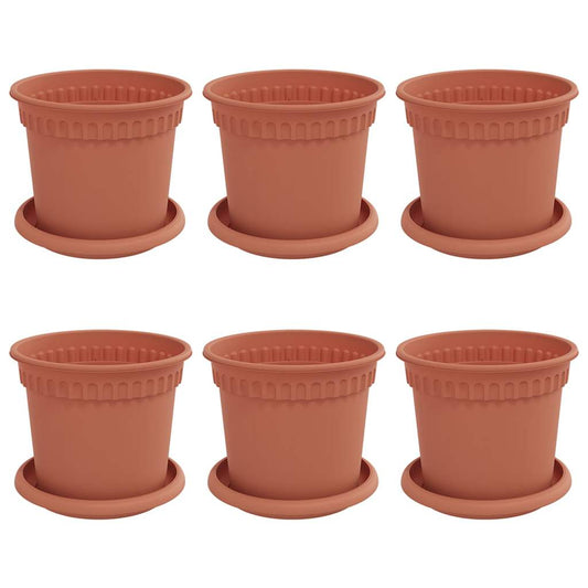 vidaXL Γλάστρες φυτών 6 pcs Κεραμιδί Ø 15 x 12 cm Πλαστικό