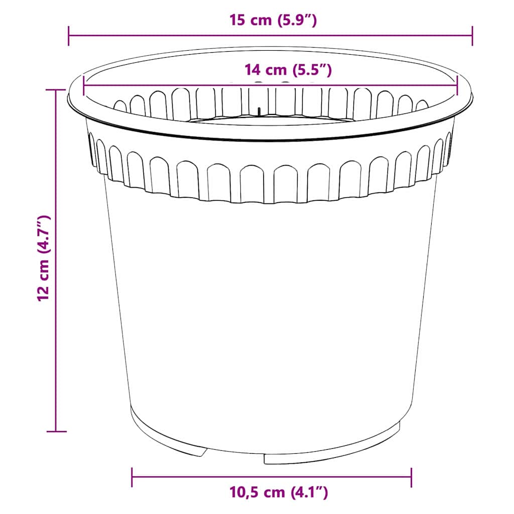 vidaXL Γλάστρες φυτών 6 pcs Κεραμιδί Ø 15 x 12 cm Πλαστικό