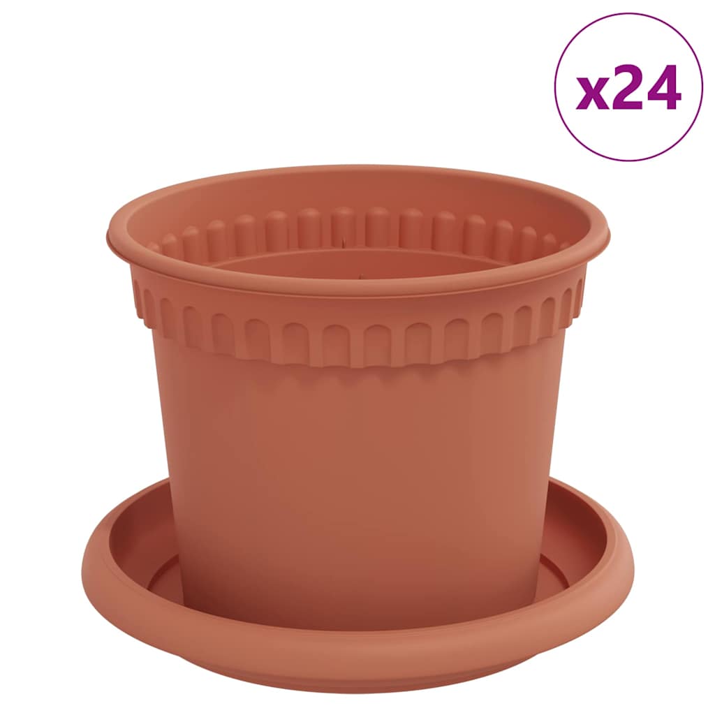vidaXL Γλάστρες φυτών 24 pcs Κεραμιδί Ø 12,5 x 10 εκ Πλαστικό