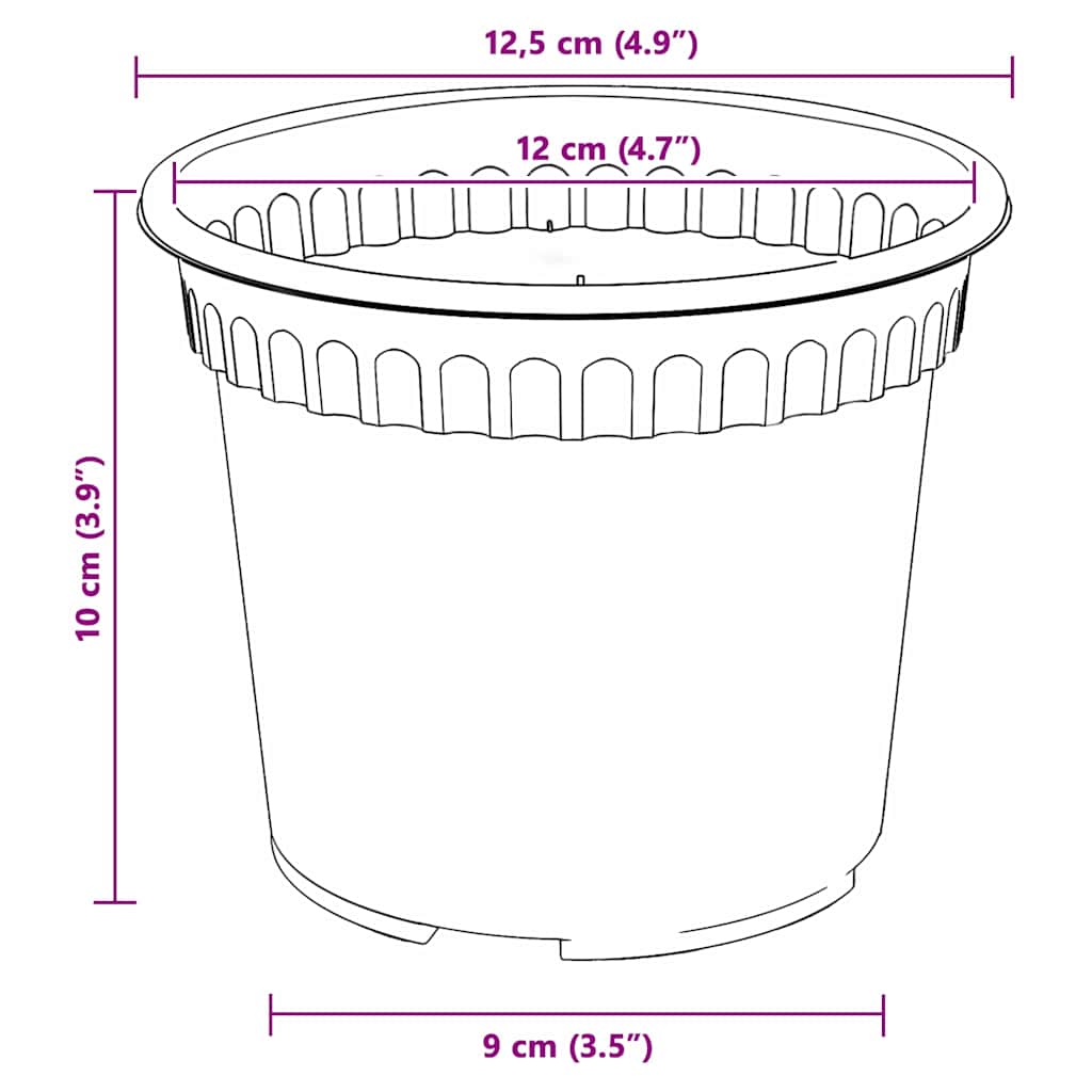 vidaXL Γλάστρες φυτών 24 pcs Κεραμιδί Ø 12,5 x 10 εκ Πλαστικό