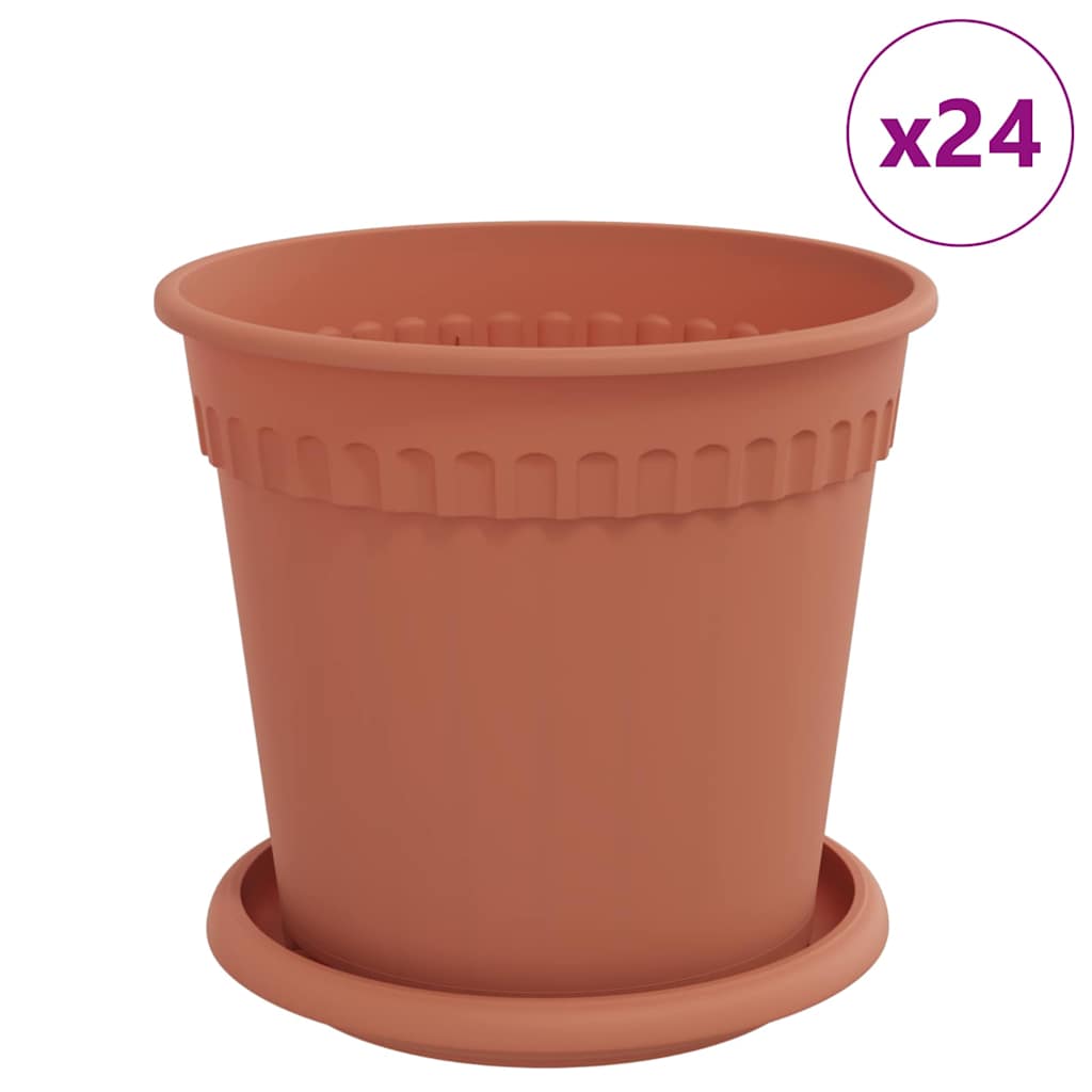 vidaXL Γλάστρες φυτών 24 pcs Κεραμιδί Ø 17 x 14 εκ Πλαστικό